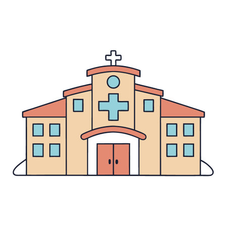 Forgotten hospital. an abandoned structure without signs of life. AI generated. Vector iconのイラスト素材