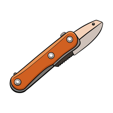 Rugged Folding Knife for Outdoor Adventure and Everyday Utility. AI generated. Vector iconのイラスト素材