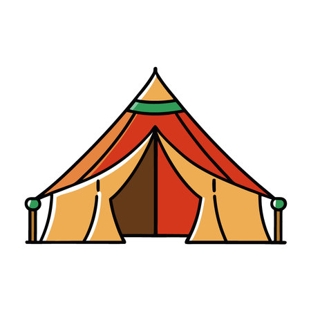 Arabian traditional tent showcasing Arab heritage found in Saudi Arabia Desert. AI generated. Vector iconのイラスト素材