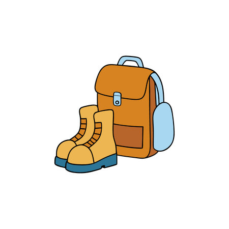 A backpack and hiking boots. symbolizing readiness for outdoor exploration and adventure. AI...