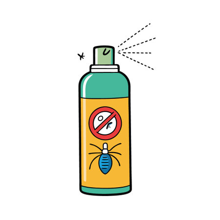 Insect Repellent Spray Depict a bottle of insect repellent spray. highlighting its effectiveness in keeping mosquitoes at bay. AI generated. Vector iconのイラスト素材
