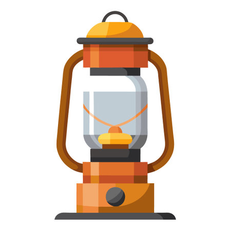 Decoration wind lamp portable led and Camping Lantern On Transparent Background. AI generated. Vector iconのイラスト素材