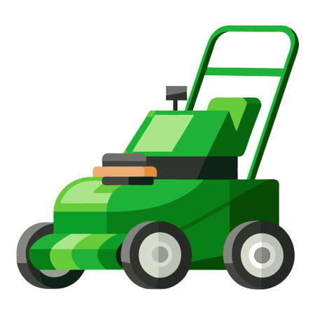 Green riding lawnmower on transparent background for gardening and landscaping. AI generated. Vector iconのイラスト素材