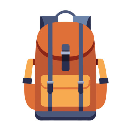 A tourist backpack. positioned against a white background. showcases its size and features including...