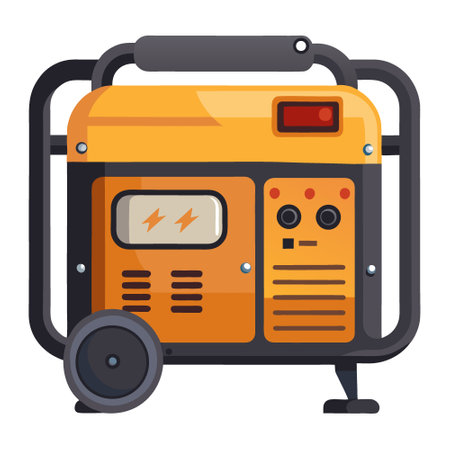 Portable gas or diesel generator for outdoor and emergency power needs. generator. portable. gas. diesel power. electric. AI generated. Vector iconのイラスト素材