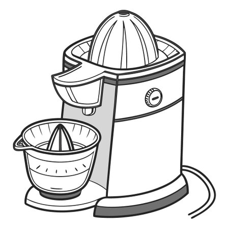 Contemporary stain less juicer isolated on transparent background. AI generated. Vector iconのイラスト素材