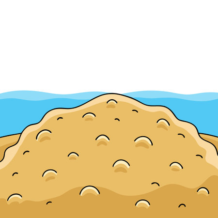 Close up sand with blurred sea sky background. summer day.. AI generated. Vector iconのイラスト素材