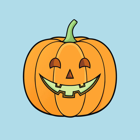 Pumpkin Jack-O-lantern. autumn and halloween holidays. AI generated. Vector iconのイラスト素材