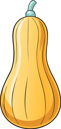 Butternut squash isolated on transparent background. AI generated. Vector iconのイラスト素材