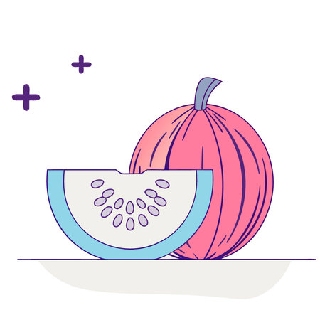 Photo of a single pumpkin top view on the white background. AI generated. Vector iconのイラスト素材