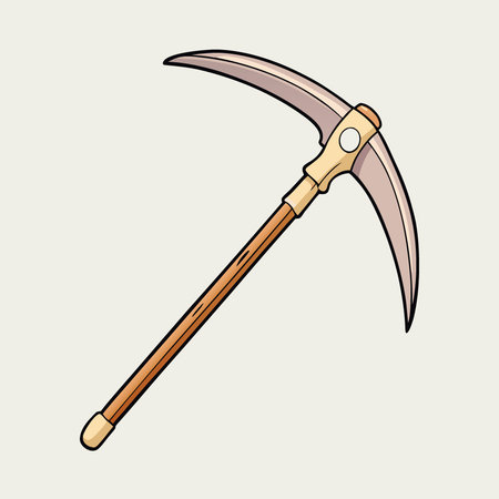 Ancient Reaper's Scythe. An antique scythe. a historical farming tool. features a curved blade and....