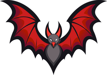 Spread bat vampire wings on transparent background. AI generated. Vector iconのイラスト素材