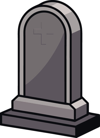 Tombstone gravestone isolated on transparent background. ..AI generated. Vector iconのイラスト素材
