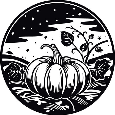 One tiny pumpkin on blurred shiny dreamy bokeh background. AI generated. Vector iconのイラスト素材