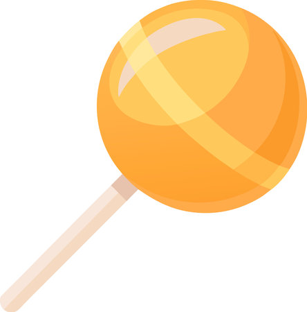 Orange lollipop isolated on transparent background cutout. AI generated. Vector iconのイラスト素材