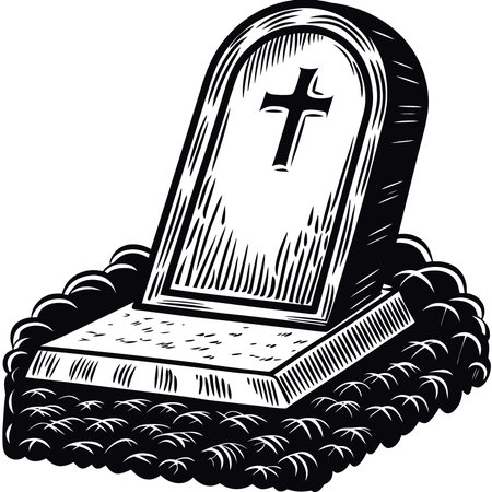 Tombstone. file of isolated cutout object on transparent background.. AI generated. Vector iconのイラスト素材