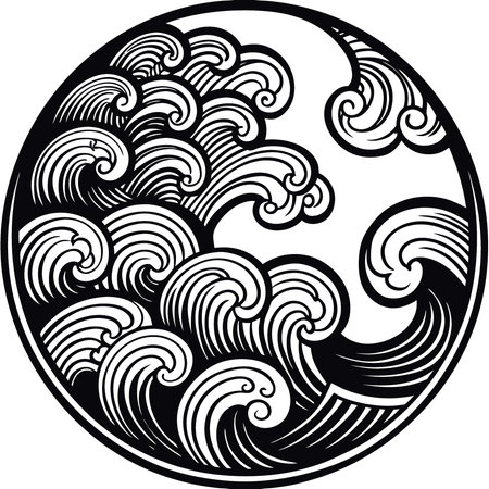 Blue waves abstract background texture. Print. painting. design. fashion.. AI generated. Vector iconのイラスト素材