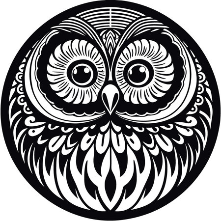 A captivating 3D rendering of an abstract owl portrait with a colorful double exposure paint effect. AI generated. Vector iconのイラスト素材