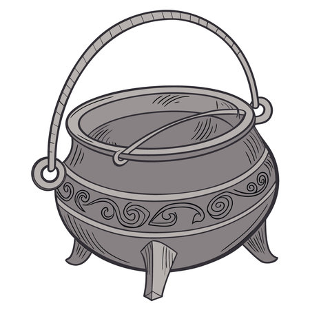 Expensive antique cast iron cauldron - transparent. AI generated. Vector iconのイラスト素材