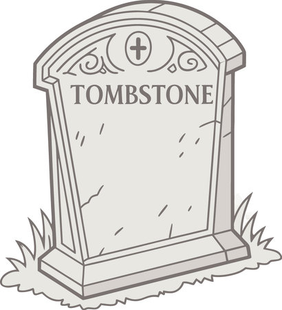 Tombstone gravestone isolated on transparent background.. AI generated. Vector iconのイラスト素材