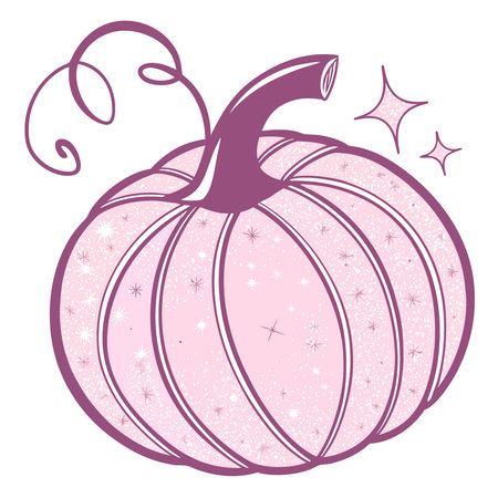 Glittery sequin pink shiny metallic pumpkin for Halloween. Isolated. AI generated. Vector iconのイラスト素材