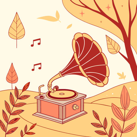 Product podium in autumn warm colors for product presentation. for branding. packaging. AI generated. Vector iconのイラスト素材