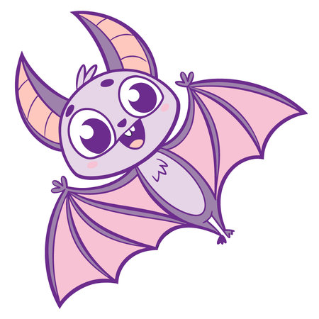 Cute Halloween bat clipart with kawaii design perfect for festive use. kawaii. Halloween. bat.. AI generated. Vector iconのイラスト素材