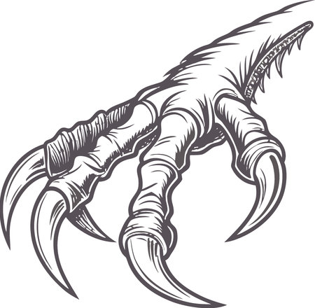 Set of creepy monster sharp menacing claws. Transparent background. Premium pen tool cutout.. AI generated. Vector iconのイラスト素材