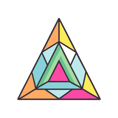 Abstract White Background a Vibrant Colorful Geometric Triangle Pattern. AI generated. Vector iconのイラスト素材