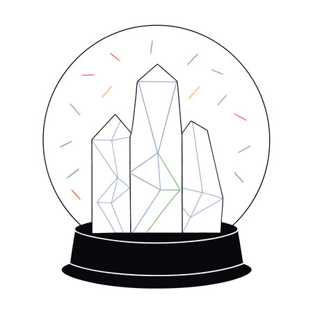 Abstract geometric crystal structure illuminated by neon lights reflecting on dark surface. AI generated. Vector iconのイラスト素材