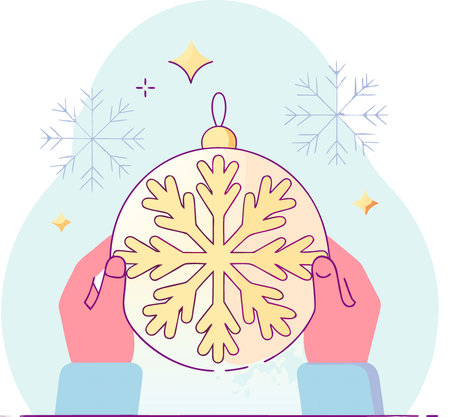 Golden christmas snowflake decoration on transparent background. AI generated. Vector iconのイラスト素材