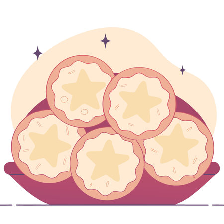 Plate of cookies stars on them Christmas cookies. AI generated. Vector iconのイラスト素材