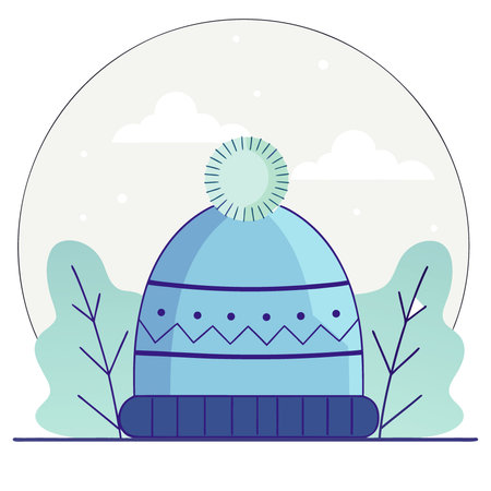 Of a winter hat a pompom on transparent background silhouette. AI generated. Vector iconのイラスト素材
