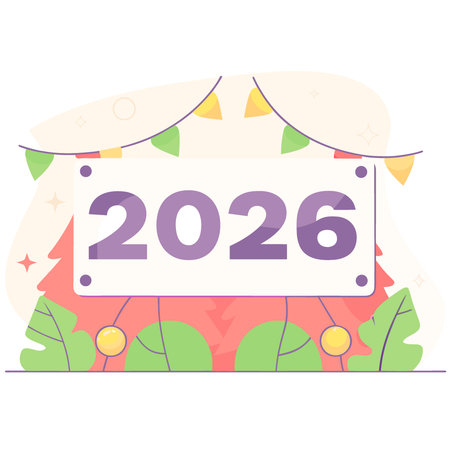 Rusty iron panel the numbers 2026. New Year background. AI generated. Vector icon