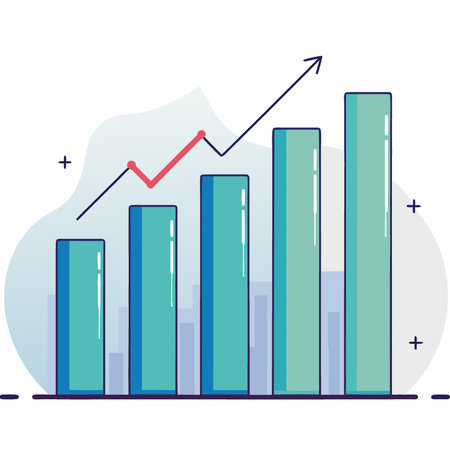 Dynamic data analytics growth represented by vibrant glowing bar elements. AI generated. Vector iconのイラスト素材