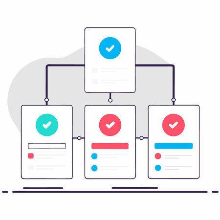Digital document verification and approval process with glowing checkmarks. AI generated. Vector...