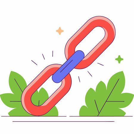 Digital Chain Link Connection with Glowing Blue Energy in Dark Abstract Background. AI generated. Vector iconのイラスト素材