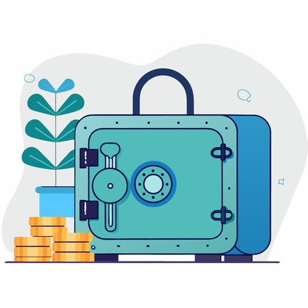 Secure Financial Vault A Symbol of Protection and Investment Safeguarding Your Wealth. AI generated. Vector iconのイラスト素材