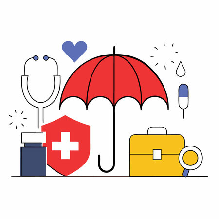 Health insurance healthcare medical protection safety security risk management plan care. AI generated. Vector iconのイラスト素材