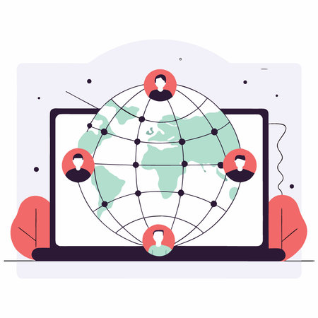 A digital representation of the Earth showcasing global connectivity and data networks. AI generated. Vector iconのイラスト素材