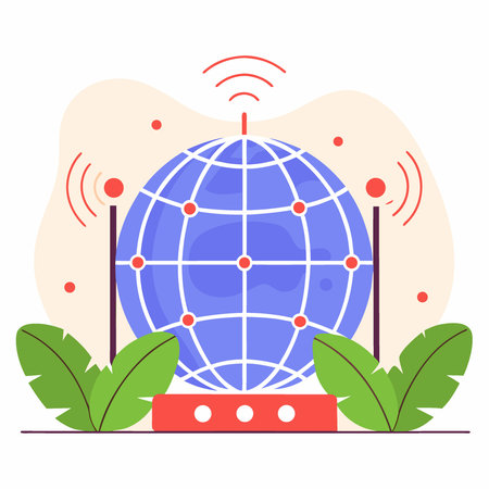 Global Network Earth Digital World Data Communication Technology Futuristic Blue Globe. AI generated. Vector iconのイラスト素材