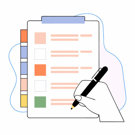 Close-up shot of a person's hand filling out a social security benefits form for disability or...