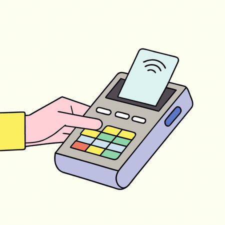 Close-up shot of credit card payment terminal capturing finance and cashless. AI generated. Vector...