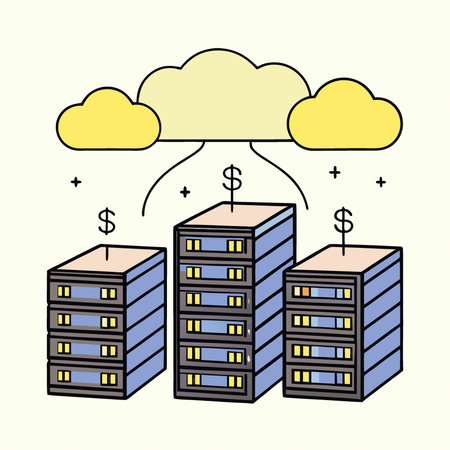 High tech financial data center with glowing servers and advanced technology. AI generated. Vector...