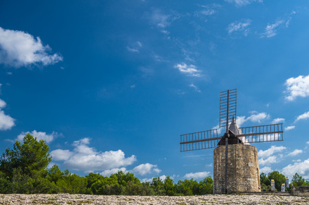 France, Alphonse Daudet's windmill in Fontvieilleの写真素材
