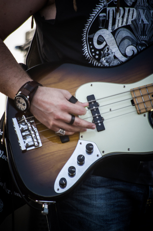 Florence, Italy - September 2015: MILF, italian rock band during a show. Italy, 2015の写真素材