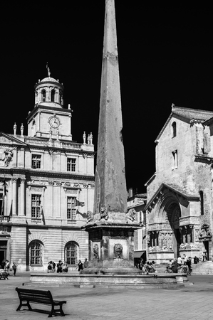 Arles, France - September 2015: Place de la Republique in Arles, France.2015のeditorial素材