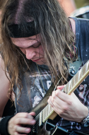 Florence, Italy - September 2015: MILF, italian rock band during a show. Italy, 2015のeditorial素材