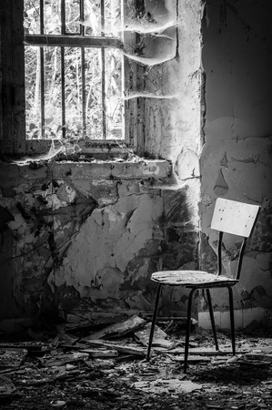 Volterra, Italy - September 2016: Abandoned psychiatric hospital in Volterra. It was home to more than 6,000 mental patients but was shut down in 1978 because its practices were deemed cruel. The hospital was called 'the place of no return' because patienのeditorial素材