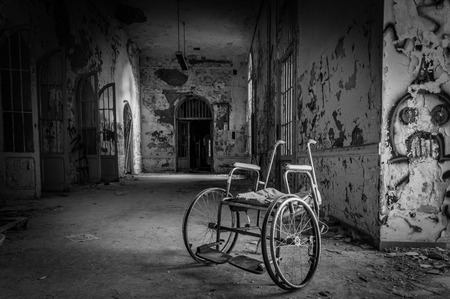Volterra, Italy - September 2016: Abandoned psychiatric hospital in Volterra. It was home to more than 6,000 mental patients but was shut down in 1978 because its practices were deemed cruel. The hospital was called 'the place of no return' because patienのeditorial素材
